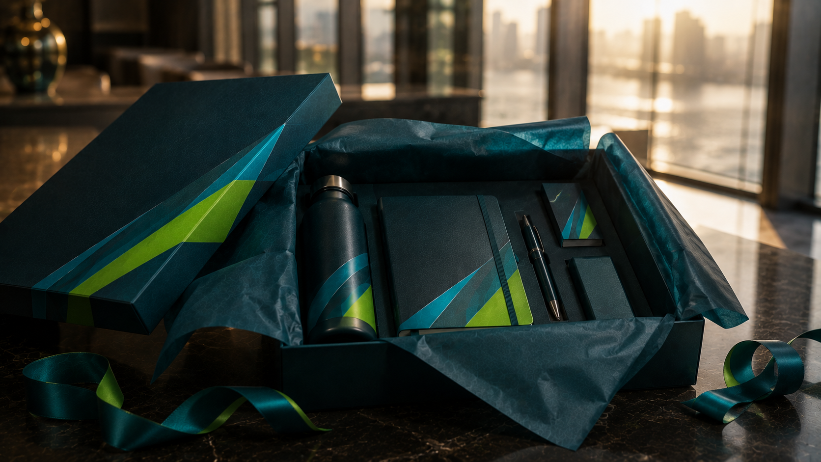 Premium corporate gift unboxing