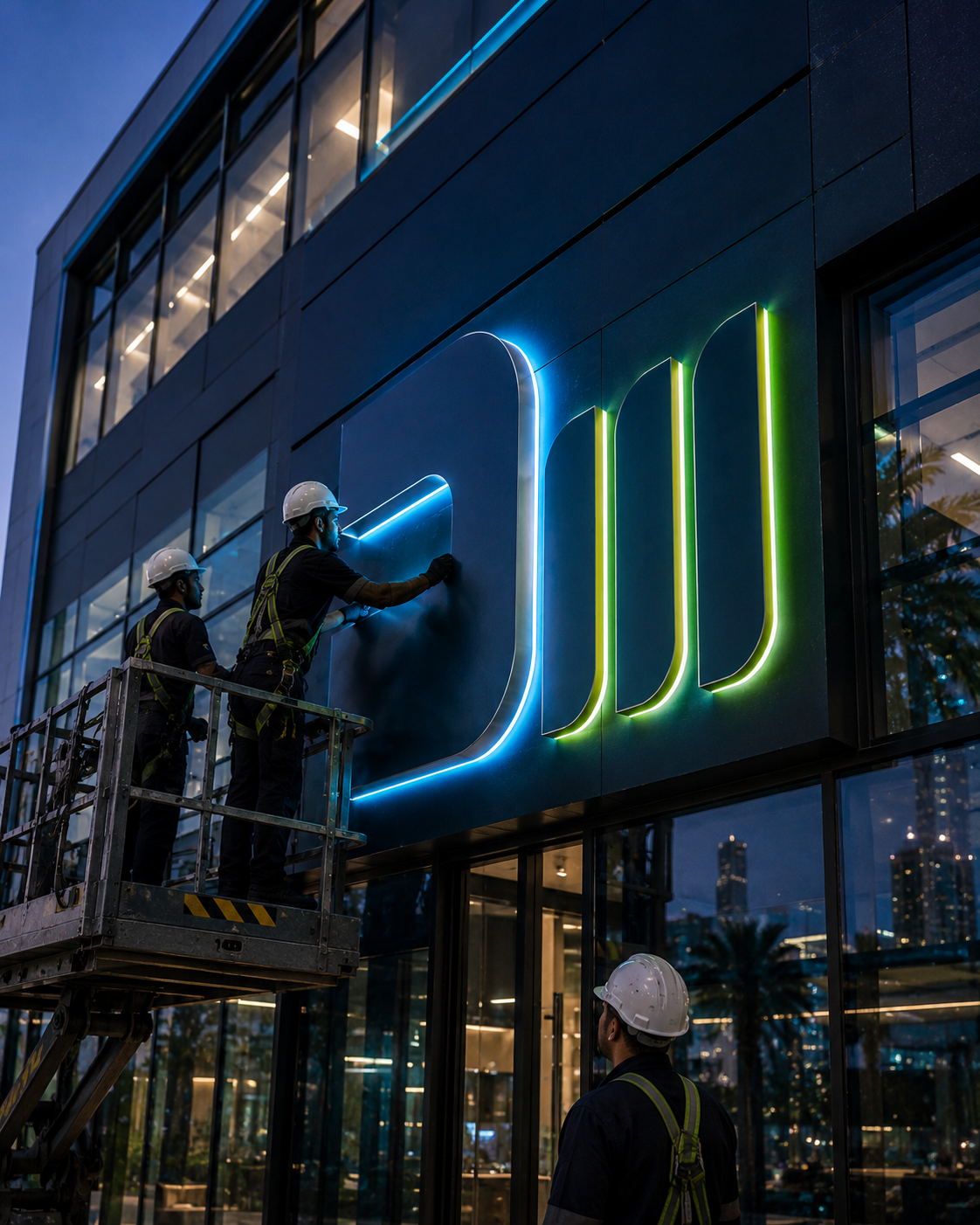 Professional signage installation