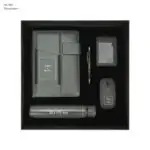 Rubberized Barrel Metal Pen with Stylus, Smart Temperature LED Display Bottle, and Bluetooth Wireless Slim LED Mouse